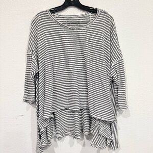 Free People We The Free Striped Oversized Half Sleeve Shirt Women’s Size X-Small